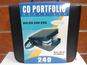 CD Wallet (240pcs) black leather